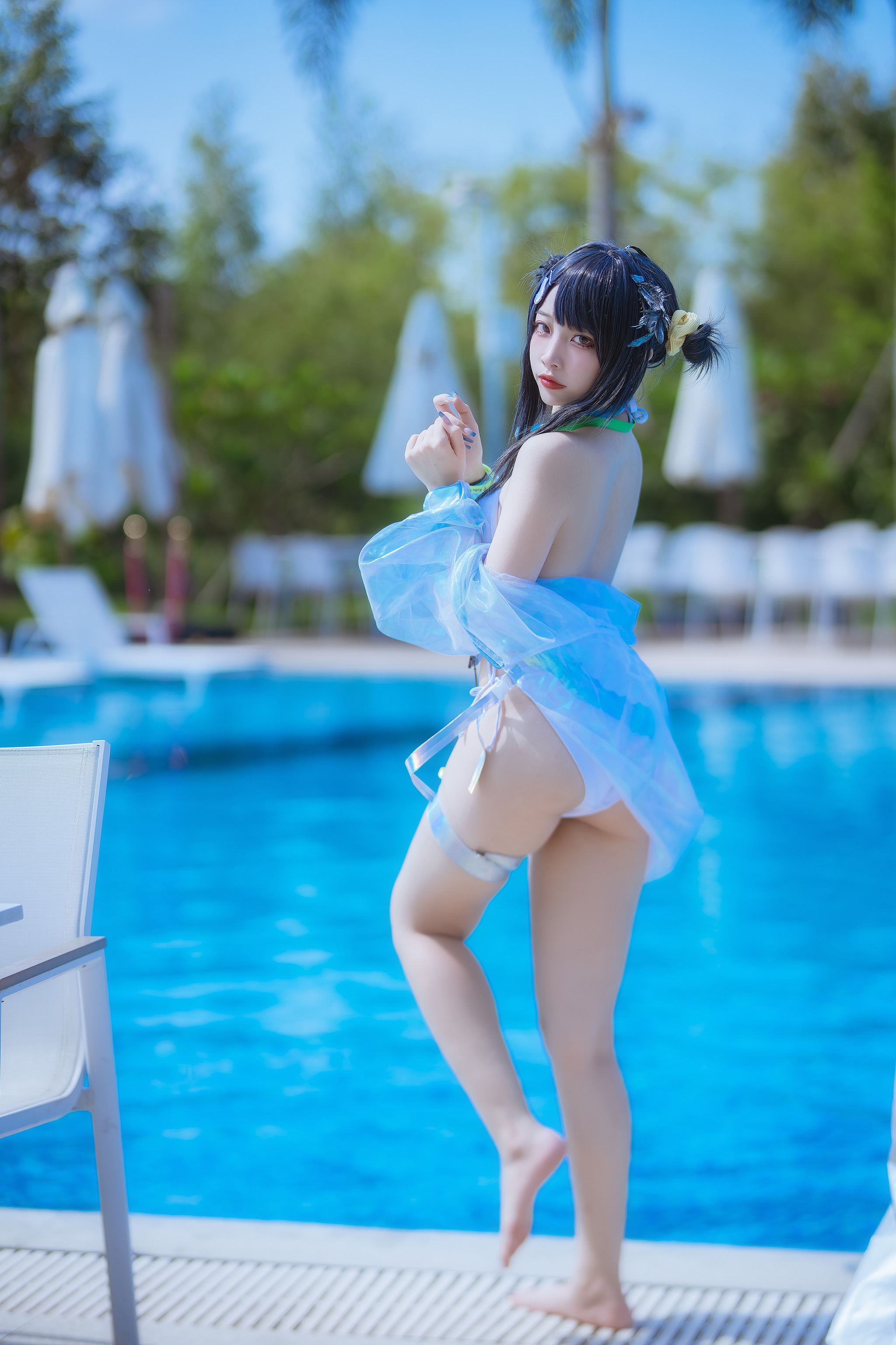 图片[1]-二佐Nisa – NO.164 泰拉夏日纪事 方舟羽毛笔泳装[25P]-XikXak